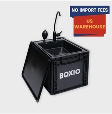 BOXIO WASH Portable Camping Sink – Eurobox Washbasin with Lid & Pump Freeship US