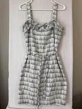 Ann Taylor Loft Cotton/Silk Babydoll Strap Dress 2 Black/Cream Lined  Soft Lite