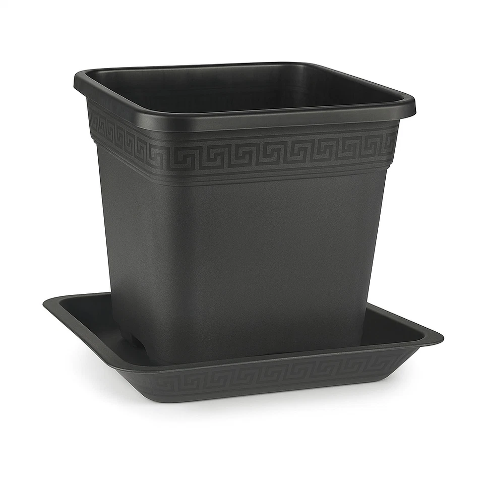 EASY ACT GMBH Vaso quadrato 14L (28 x 28 x 28,5cm) con sottovaso vaso per piante fioriera