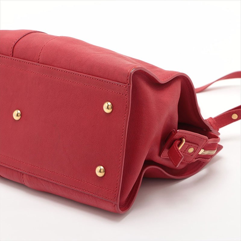 Borsa a tracolla YVES SAINT LAURENT in pelle di vitello Cabas 2 vie rossa WS15521