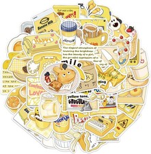 Aesthetic Yellow Stickers for Water Bottle,50pcs Cute