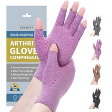 DRNAIETY Compression Gloves- Arthritis Gloves for Men & Women Large, Purple 