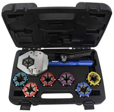 MasterCool 71500-A Hydra-Crimp Lightweight Hand-held A/C Hose Crimper Set, Black