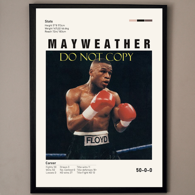 Floyd Mayweather 50-0 Undefeated Poster- The Perfect Boxing Record