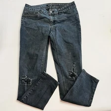 White House Black Market Jeans 8R Black Dark Wash Skinny Leg Mid Rise Womens