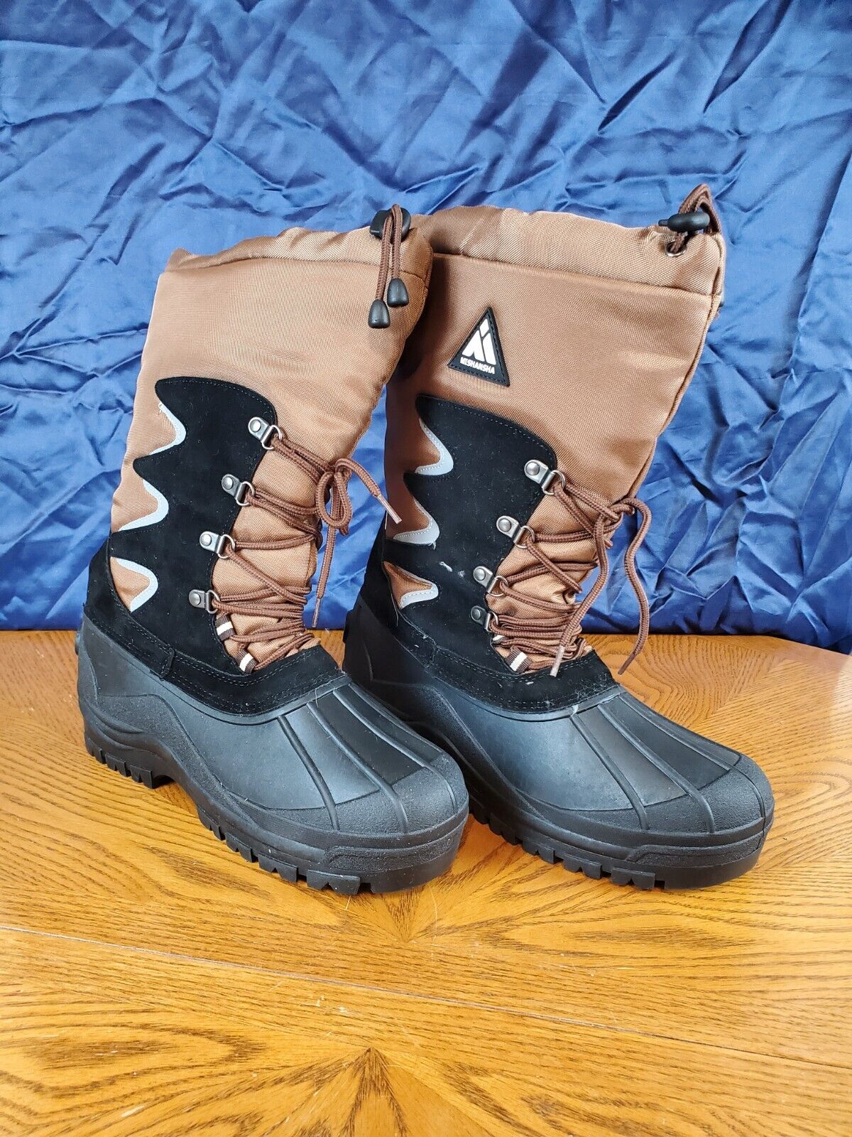 Mishansha Men's 9 Winter Boots Waterproof Non-Slip Snow Boots Gray Faux