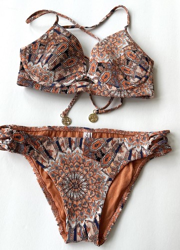 Luli Fama Underwire top Women’s Orange/coral Two Piece Bikini Set Size S-XS - Picture 16 of 16