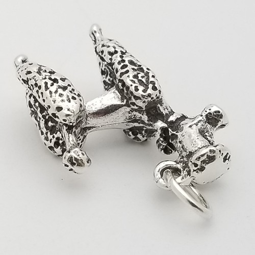NUEVO Dije Pequeño Colgante Plata Esterlina 925 3D Caniche Perro Animal - Imagen 6 de 8