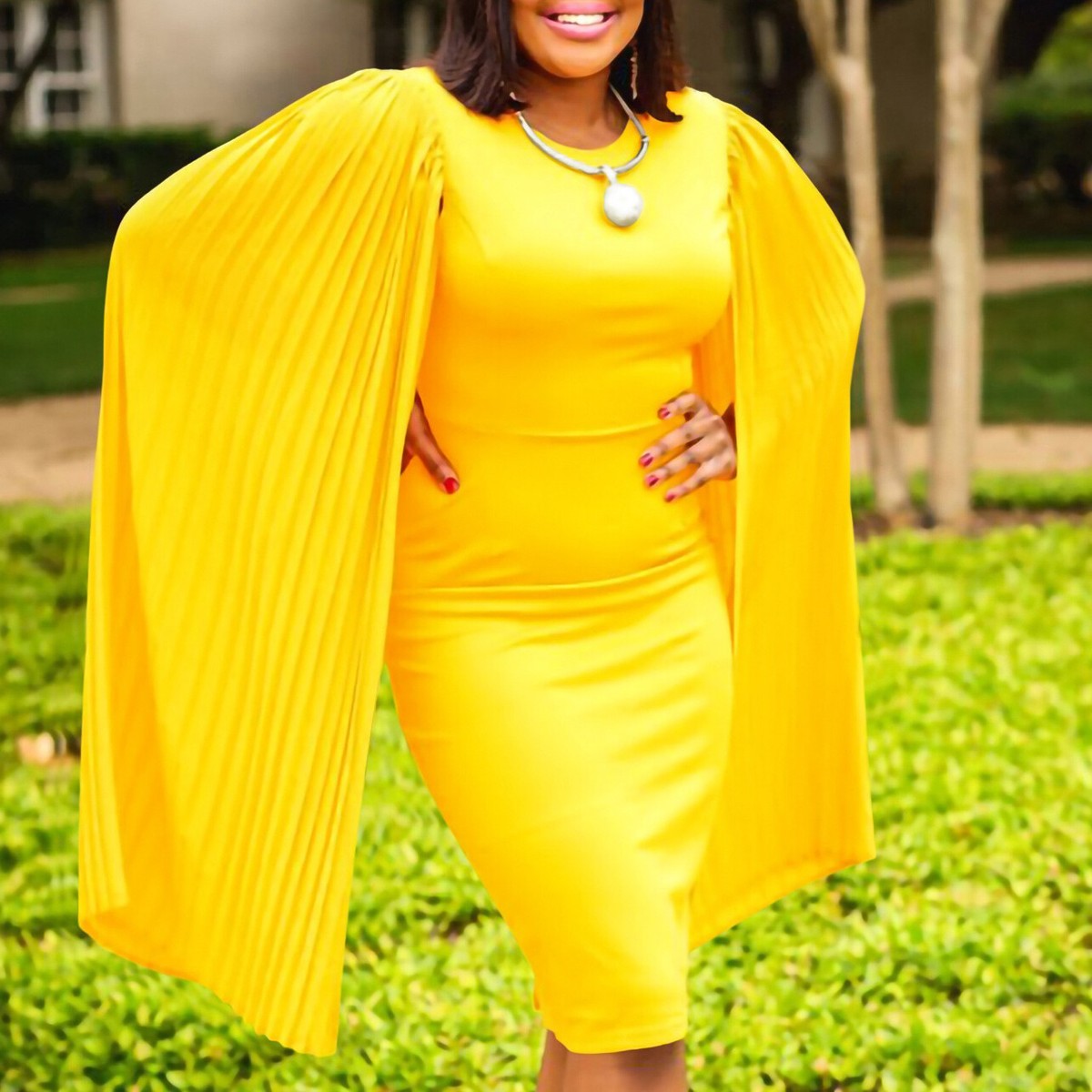 Women's Cap Sleeve Pleated Flowy Party Midi Dress Elegant Loose Short Dress  | eBay