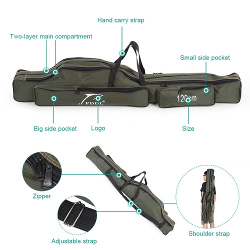 FDDL Portable Folding Fishing Rod Carrier Canvas Fishing Pole Tools Fishing P3Y0 - Picture 4 of 12