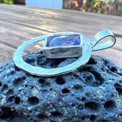 Natural Amethyst Pendant Sterling Silver 925 February Birthstone 6th Anniversary - Picture 3 of 8