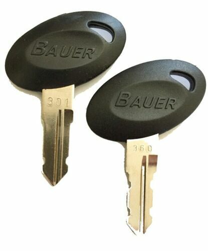 1 Pair (2 keys) Bauer 300 Series Precut Keys 301-360 RV Trailer Keys - Picture 1 of 2