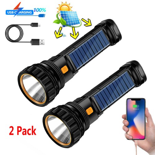 Linterna solar LED luz de de emergencia USB recargable lámpara de camping | eBay