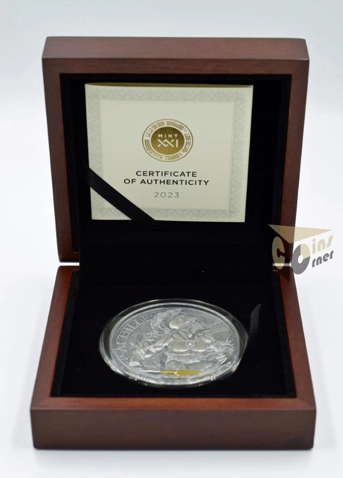 Cameroon 2023 Achilles - Great Greek Mythology Series 2 Oz Silver Antiqued - Image 4 of 4