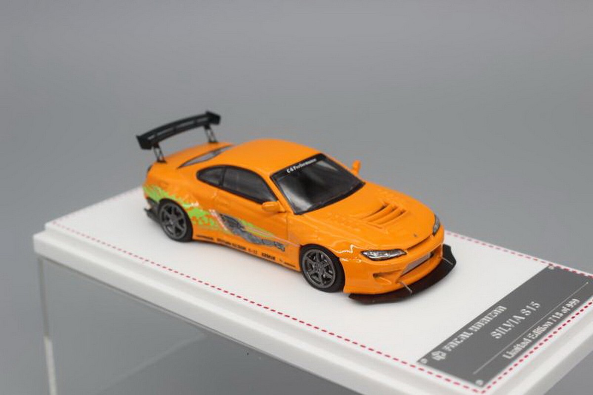 Focal Horizon 1/64 Scale Silvia S15 Orange Diecast Car Model Toy