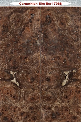 Outstanding Stabilized Carpathian Elm Burl scales 7068, 6 1/4 x 2 3/16 x 7/16"ea