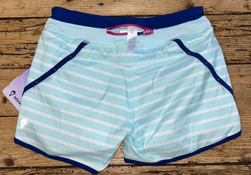 Ivivva Girls Size 12 Mint White Stripe Relay Racer Short NWT - Picture 2 of 2