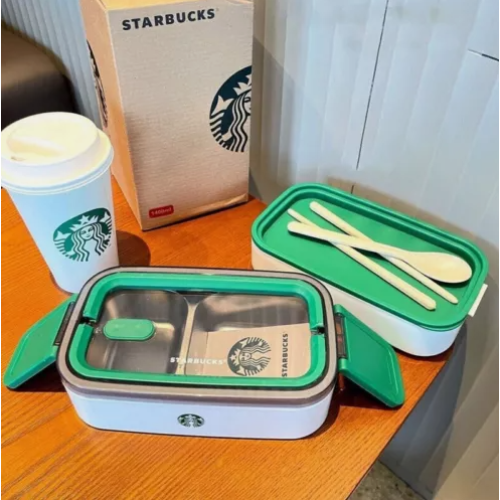 極美品✨海外限定レア　Starbucks THERMOS コラボ　ランチボックス Starbucks Limited Edition Double Layer Lunch Box Gift