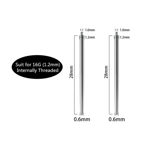 2pc Surgical Steel Puncture Guide Needle 1.2mm & 1.6mm Thread Body Piercing Tool - Picture 5 of 10