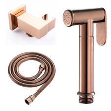Rose Gold Toilet Brass Hand Held Bidet Spray Shower Douche Kit W/Wall Conncetor
