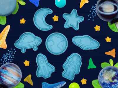 Space Set Ausstechformen - 7er Set lustige Backwerkzeuge für Weltraum Kinder und Erwachsene