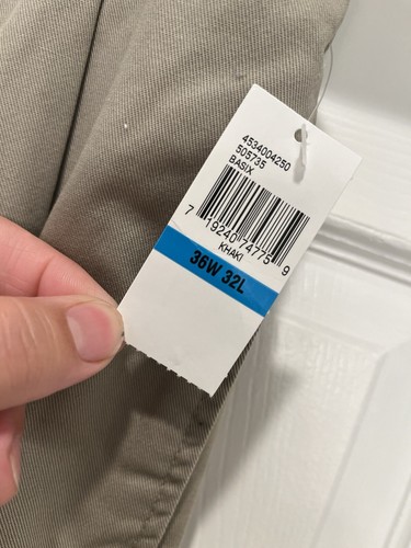 Izod Hombre Caqui Chino Pantalones 36 X 32 Doble Pliegue Clásico Sin Arrugas Nuevo - Imagen 4 de 7