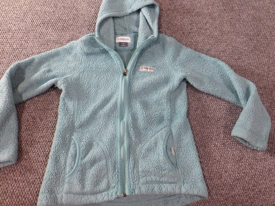 Magellan Girls Sweater Large Blue Full Zip quilted hoodie - Image 2 of 4