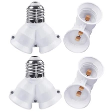 4Pcs 2 in 1 E26 E27 to E26 E27 Light Socket Splitter Converter Lamp Bulb Adapter