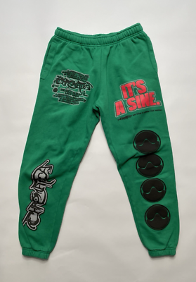 Lady Gaga Green Chromatica Sweatpants SMALL Merch Rain on Me | eBay