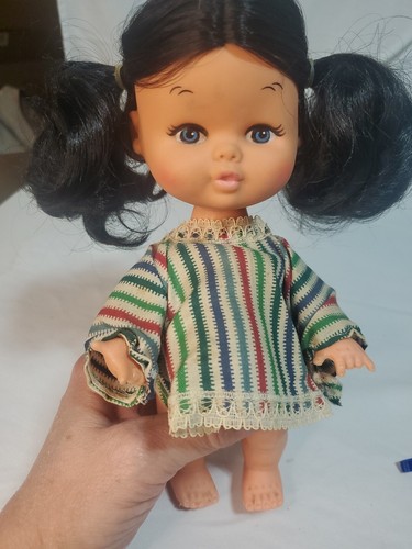 Vintage Big Eye Baby Doll 9" Plastic Rubber Head Hong Kong Playmate - Bild 17 von 20