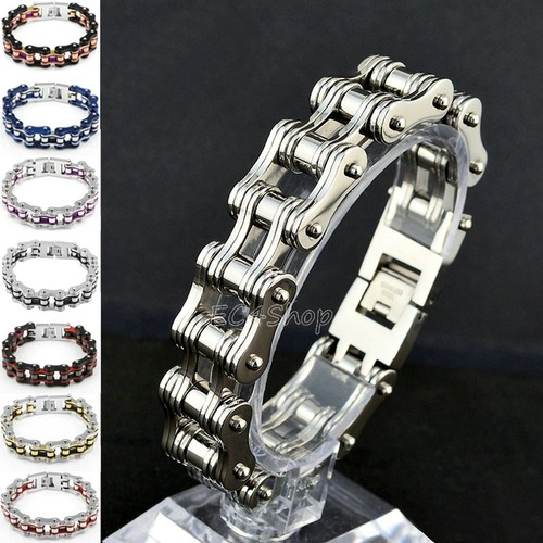 GoSteel Men's Stainless Steel Bike Link Bracelet