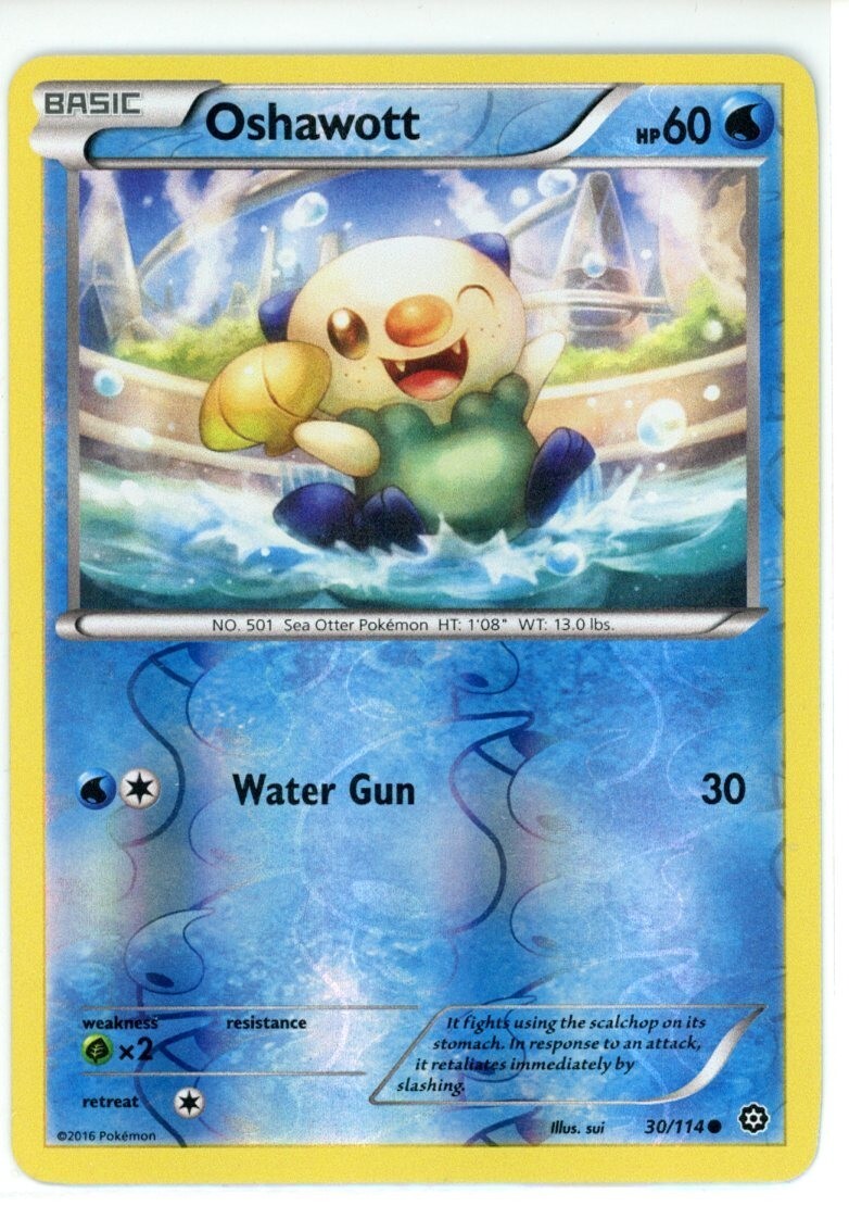 Pokemon TCG Oshawott 30/114 XY Steam Siege Reverse Holo