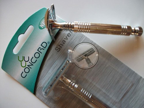 Maquinilla de afeitar de seguridad Concord Double Edge DE modelo de 3 piezas más 5 hojas Gillette - Imagen 5 de 6