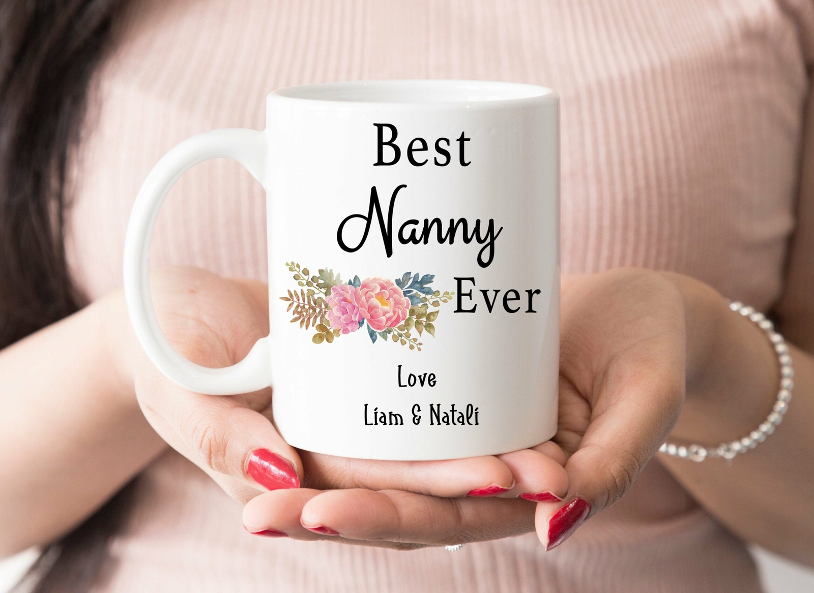 Best Nanny Ever Mug With Personalised Names Gift For Nanny Mothers Day Gift Best