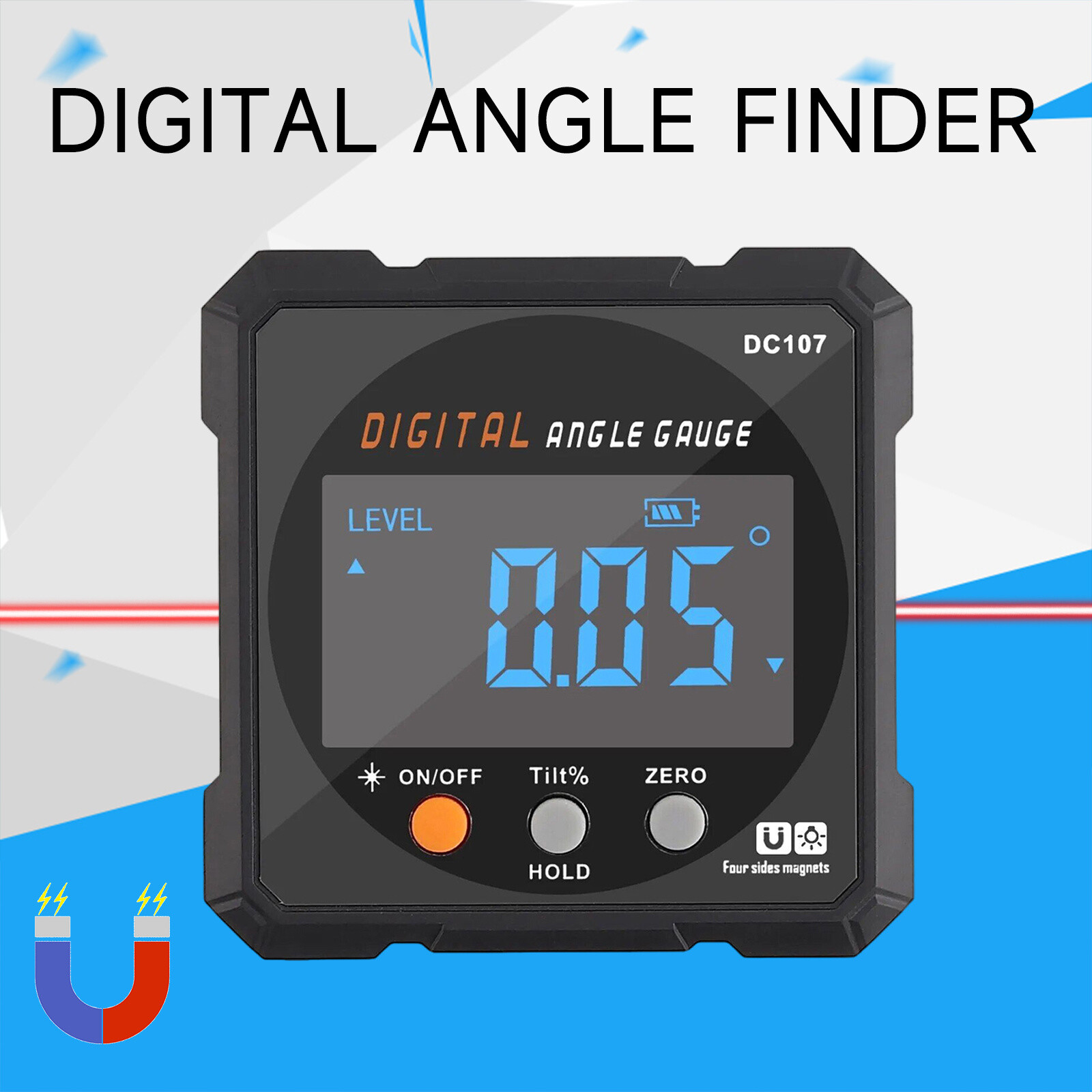 Livella Laser Digitale XUNTOP - Inclinometro Magnetico 4 Lati Ricaricabile
