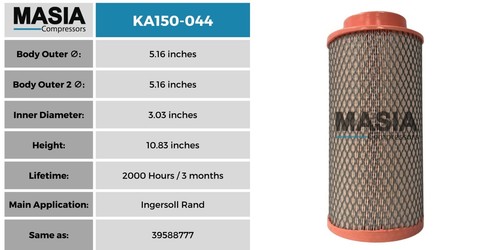 KA150-044 Keltec Technolab Air Filter - Made in USA - 2000 Working Hours - Picture 2 of 5
