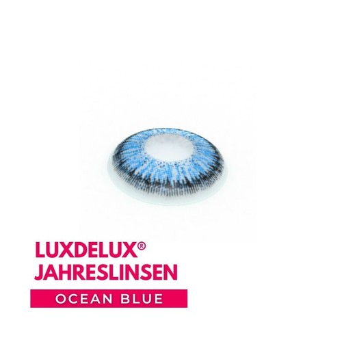 LuxDelux Farbige Kontaktlinsen Ocean Blue mit und ohne Stärke blaue Jahreslinsen - Bild 5 von 6