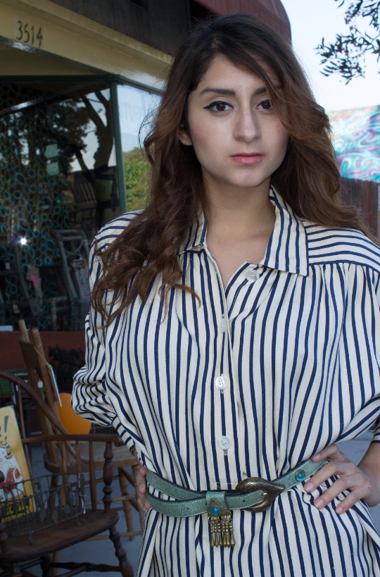 Abito YVES Saint Laurent YSL stile pigiama taglia M L anni 80 abito couture righe