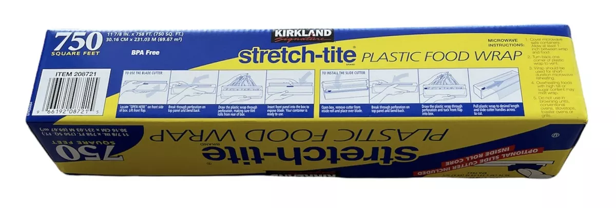 How to install Slide Cutter on Kirkland Signature Stretch-Tite Plastic Food  Wrap, 12 in x 750 ft item 208721