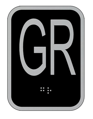 Elevator floor number GR sign - Elevator Jamb Plate GR( 3x4, cast-REF24-1027
