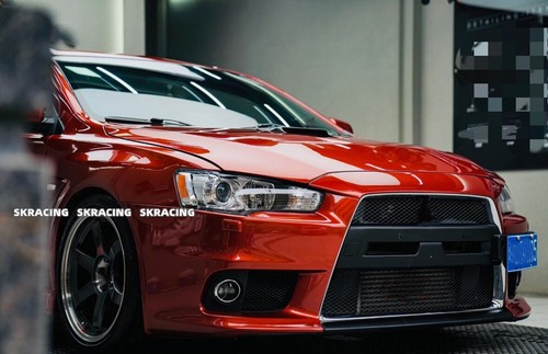 Front Bumper Chrome Surround Grille Cover Fits 2008-15 Mitsubishi Evolution EVO - Picture 9 of 20