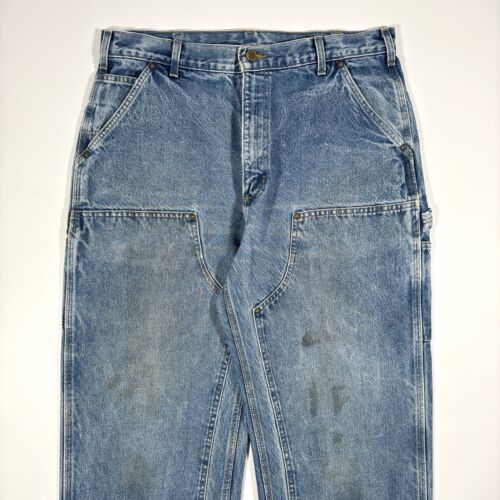 Blaue Carhartt Loose Straight Double Knee Denim Jeans Carpenter Hose W36 L34 - Bild 6 von 10