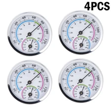 4PC Analog Thermometer Hygrometer Humidity Meter Gauge Temperature Room Indoor