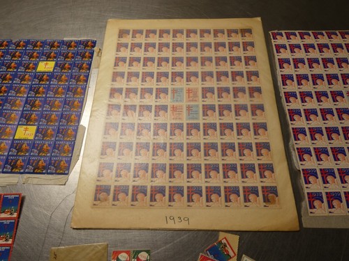 RARE LOT 1930'S Christmas Seals NEW UNUSED FULL & PARTIAL SHEETS - Picture 3 of 10