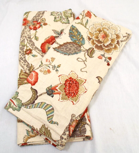 Peacock Alley 100% Linen 2 King Size Floral Pillow Sham Cases Pair Terra/Sage - Picture 2 of 14