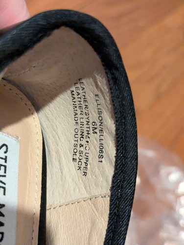 Steve Madden Ellison Black Ballet Flats Patent Toe Leather With Bow Size 6 M - Picture 6 of 6