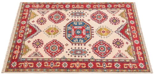Kazak Handgeknüpfter Orientteppich 124x84 cm - Neu, Fein, Carpet, Rug, Beige - Bild 5 von 10