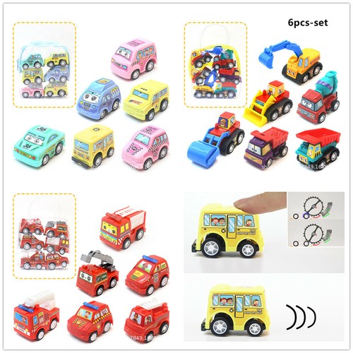 6Pcs/Set Toy Cars Gifts Pull Back And Go Vehicles For Baby Boys 1/2/3 Years Toy - Picture 12 of 15