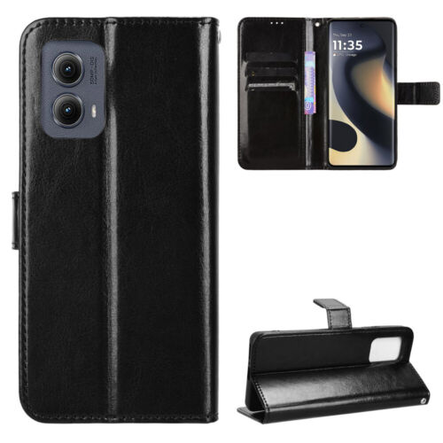 For Motorola Edge (2024) Leather Magnetic Wallet Stand Card Slots Case Cover
