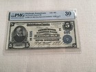 5.00 1902 national Pittsburgh Pennsylvania Pmg 30 very fine signatures Retraced